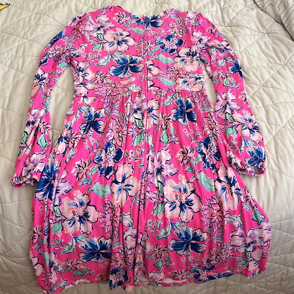 Lilly Pulitzer Carmilla Dress Pink Isle Last Bud Not Least 2 Preppy Coastal - Picture 8 of 16